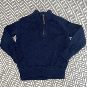 Crewcuts cotton/ cashmere navy half zip. 2y